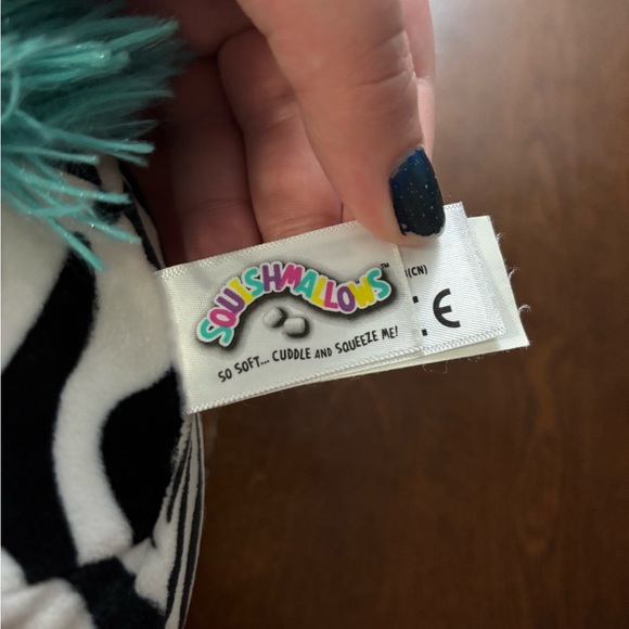 Zebra squishmallow with Teal Accents - Picture 7 of 7